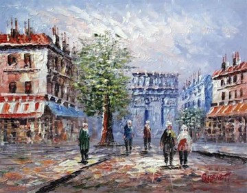 Commercial Street Scenery Painting - sy003hc street scene cheap